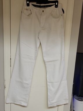 Baby Phat White Stretch Jeans with Gold Button Detail